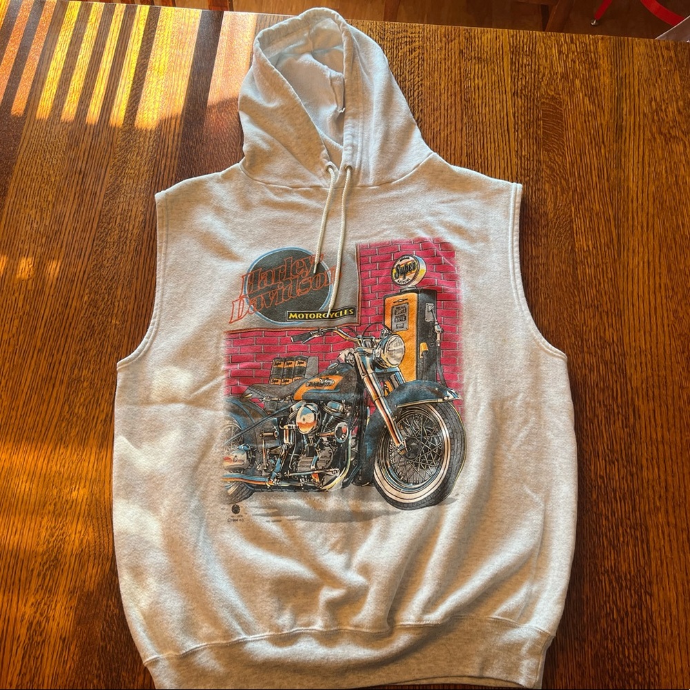 Vintage Harley Davidson Cutoff Hoodie XL
